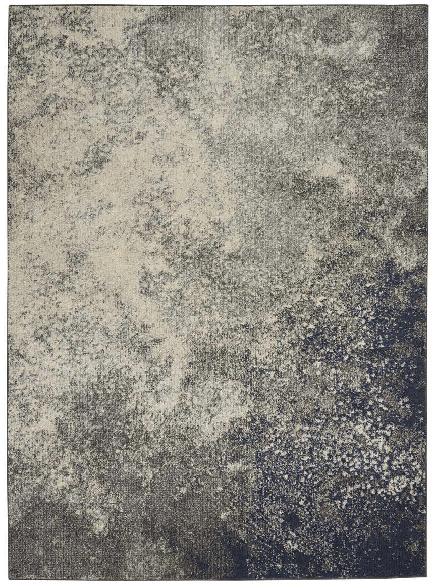 Close-up of the Nourison Passion Charcoal Ivory Rug, showing its abstract taupe and ivory pattern.