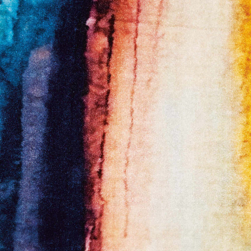 Close-up of the Nourison Le Reve Multicolor rug, showing its blue, red, cream, and gold hues and soft, textured design.