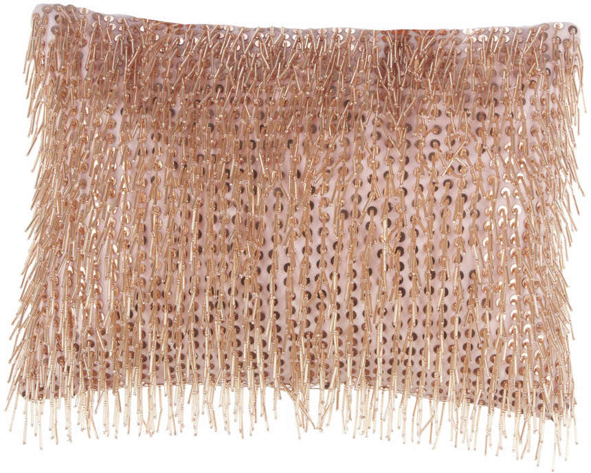 Mina Victory Sofia Beaded Tassels Blush Indoor Throw Pillow - Clearance