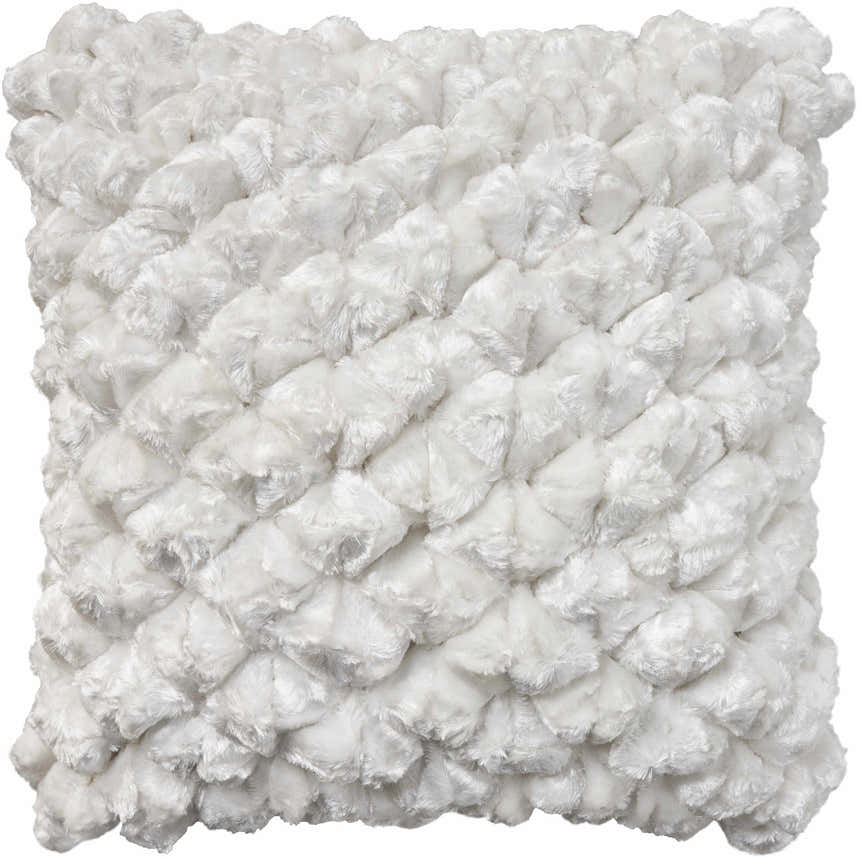 Mina Victory Sofia Velvet Shimmer Poms White Indoor Throw Pillow