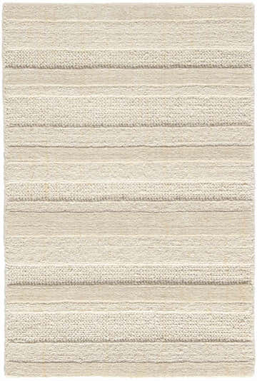 Close-up of DKNY Pure Multi Weave Camel rug. Contemporary style with horizontal stripes and woven texture.