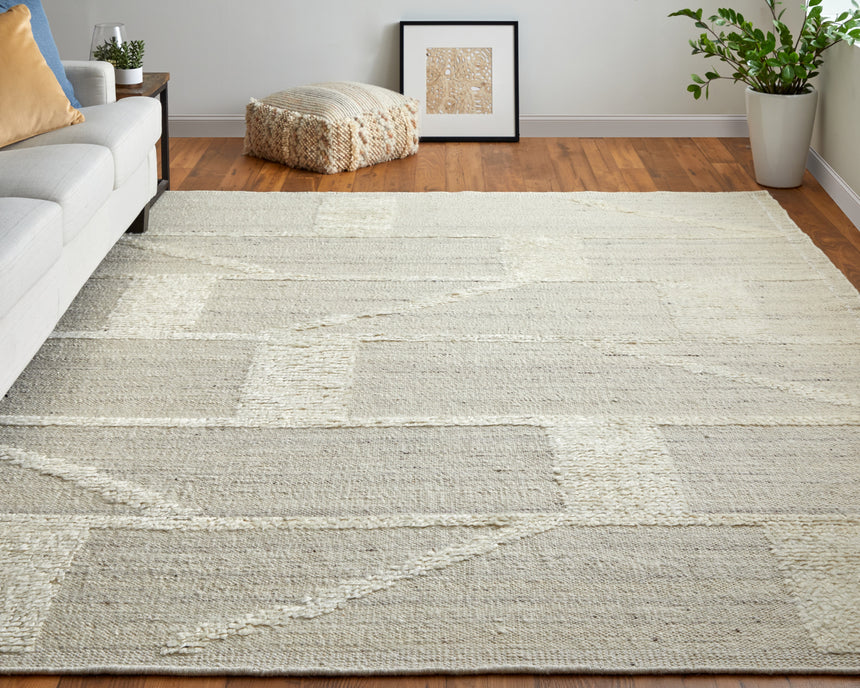 Feizy Ashby Transitional Geometric - Tan/Ivory Area Rug