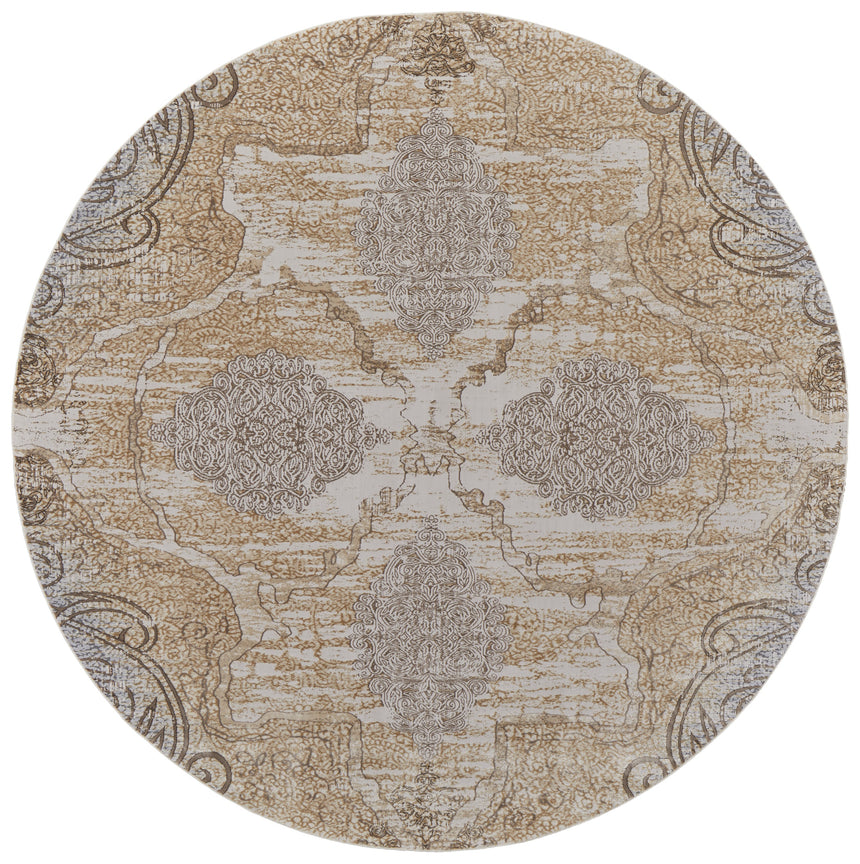 Feizy Celene Traditional Medallion - Silver/Tan/Gray Area Rug