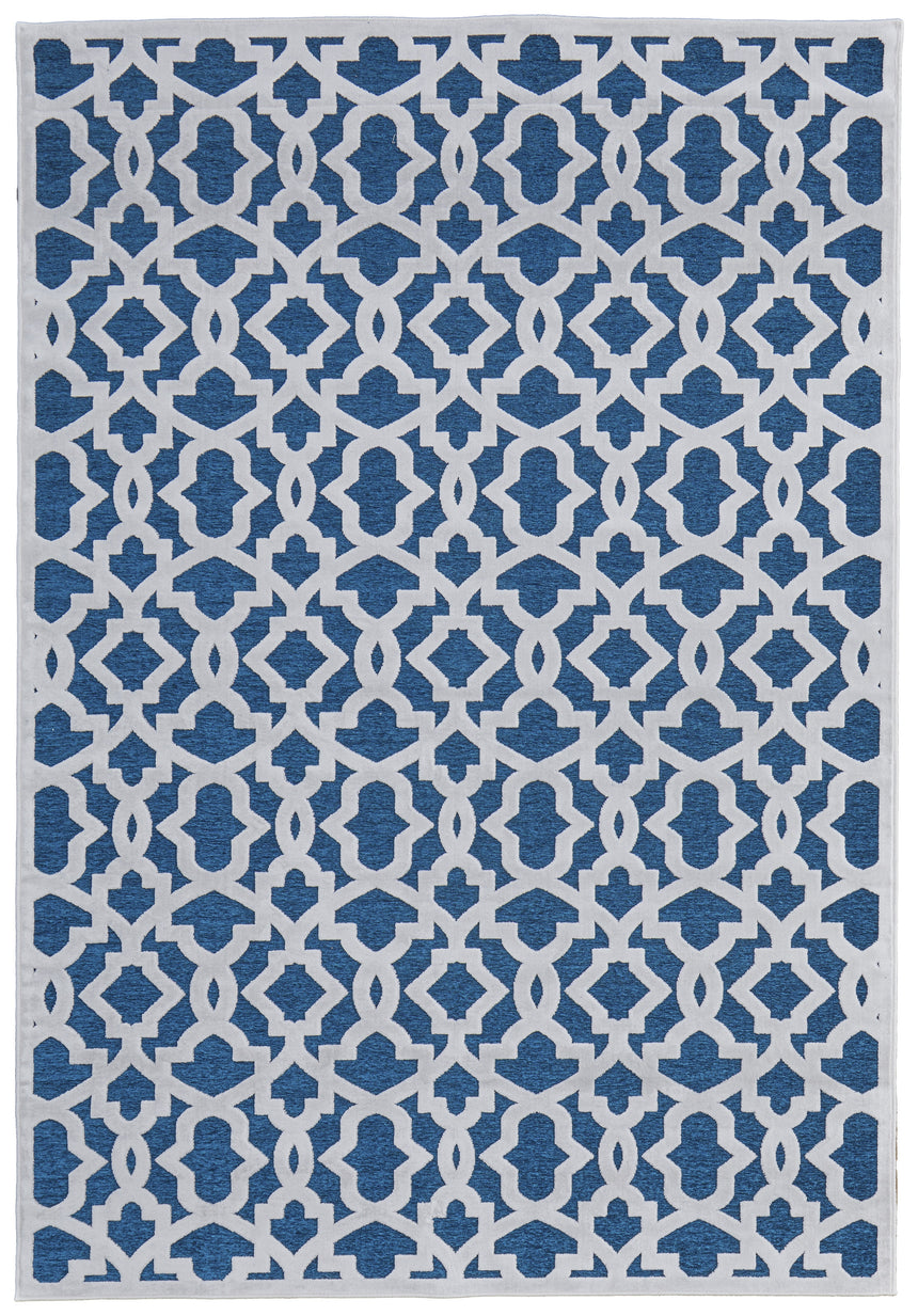 Feizy Saphir Mira Modern Geometric - Blue/Green/White Area Rug - Clearance