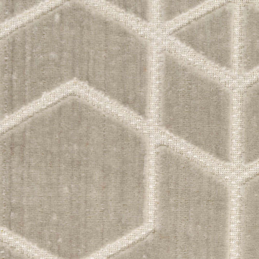 Close-up of Nourison Charm Silver Ivory rug showing geometric pattern and subtle texture.