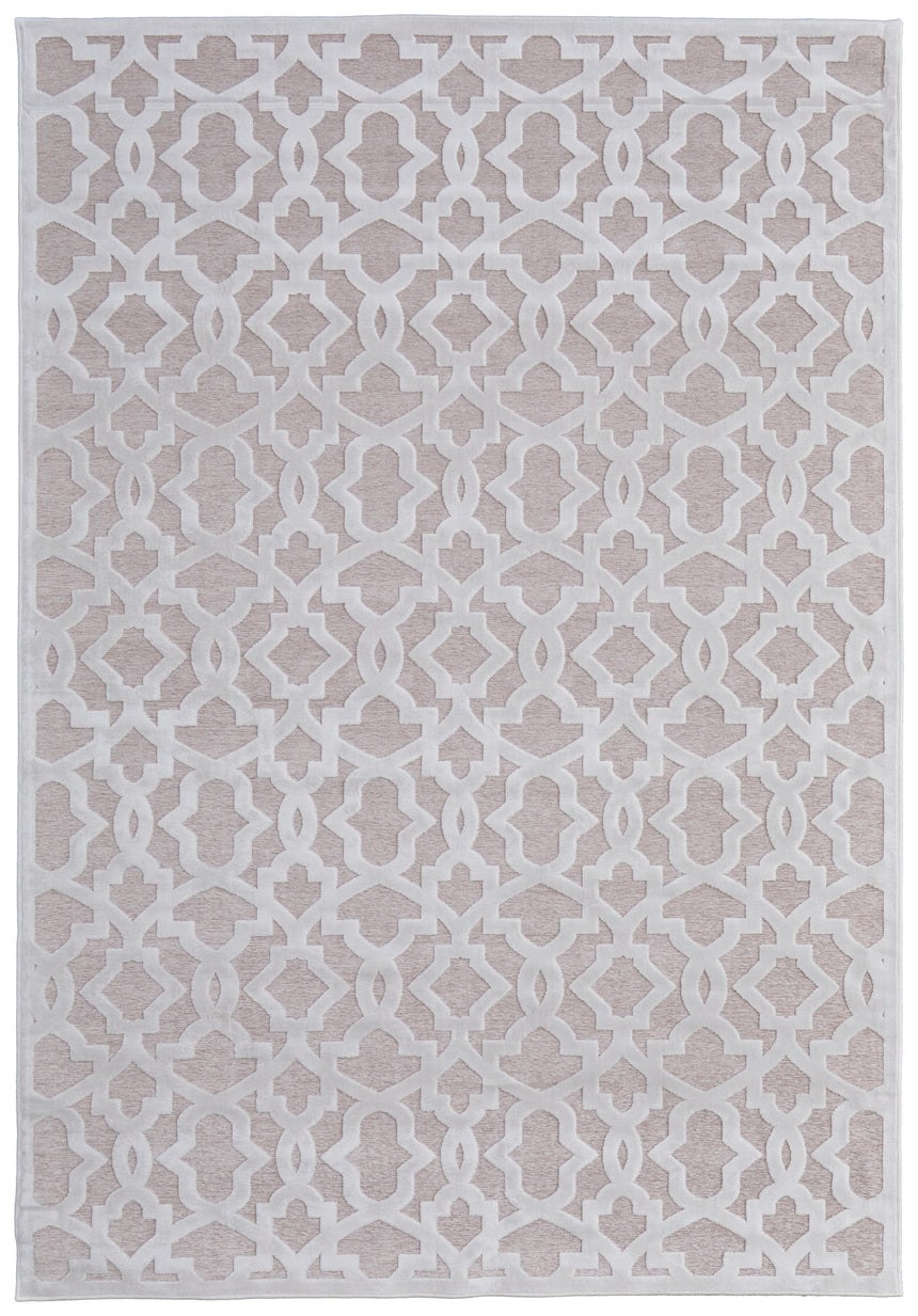 Feizy Saphir Mira Modern Geometric - Pink/White Area Rug - Clearance