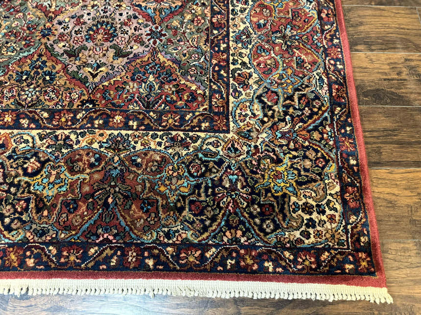 Karastan Rug Multicolor Panel Kirman #717, 8.8 x 12 Karastan Carpet, Vintage Multipanel Kirman, Original 700 Series, Wool, Vintage