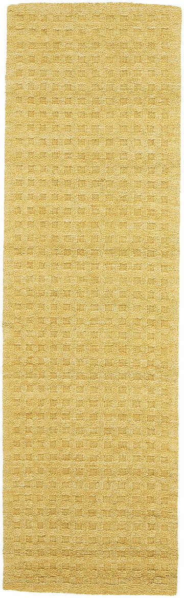 Close-up of the textured, handmade Nourison Marana Gold contemporary wool runner rug.