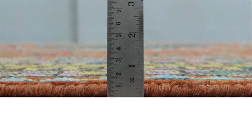 Hand Knotted Green, Rust, Yellow, Pink and Blue Traditional Floral Multi Size Wool Area Rug