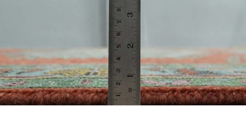 Hand Knotted Rust, Blue and Olive Traditional Antique Persian Rug