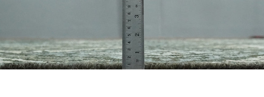 5x8 Hand Knotted Charcoal, Blue and Ivory Antique Persian Style Contemporary Bamboo Silk Area Rug | OP88