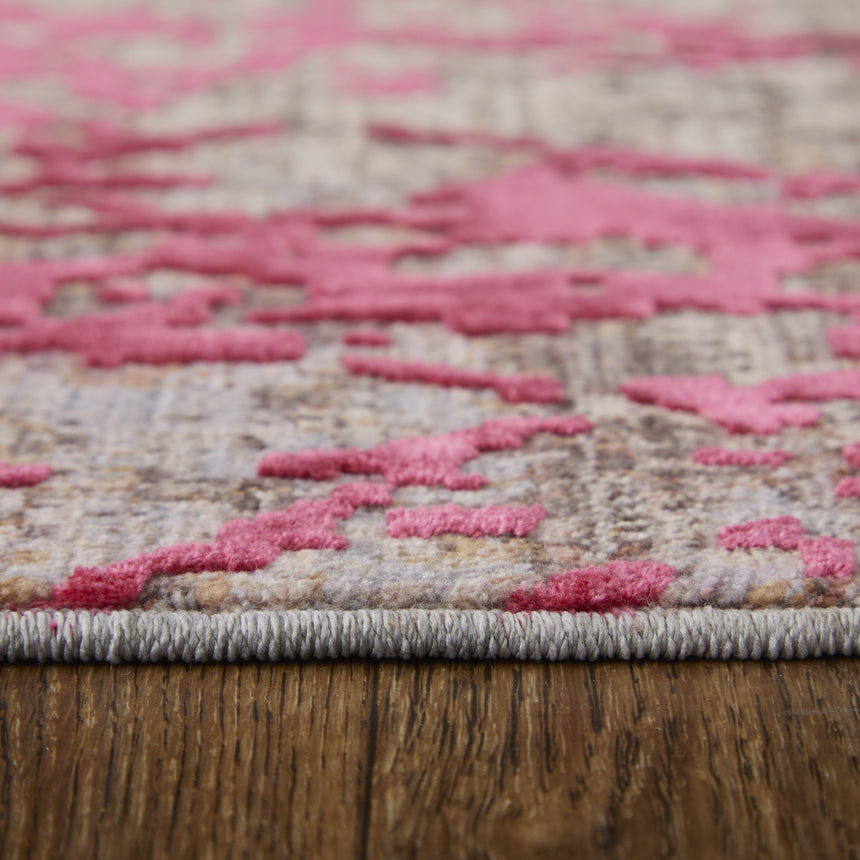 Feizy Pryor Modern Abstract - Pink/Gray/Taupe Area Rug