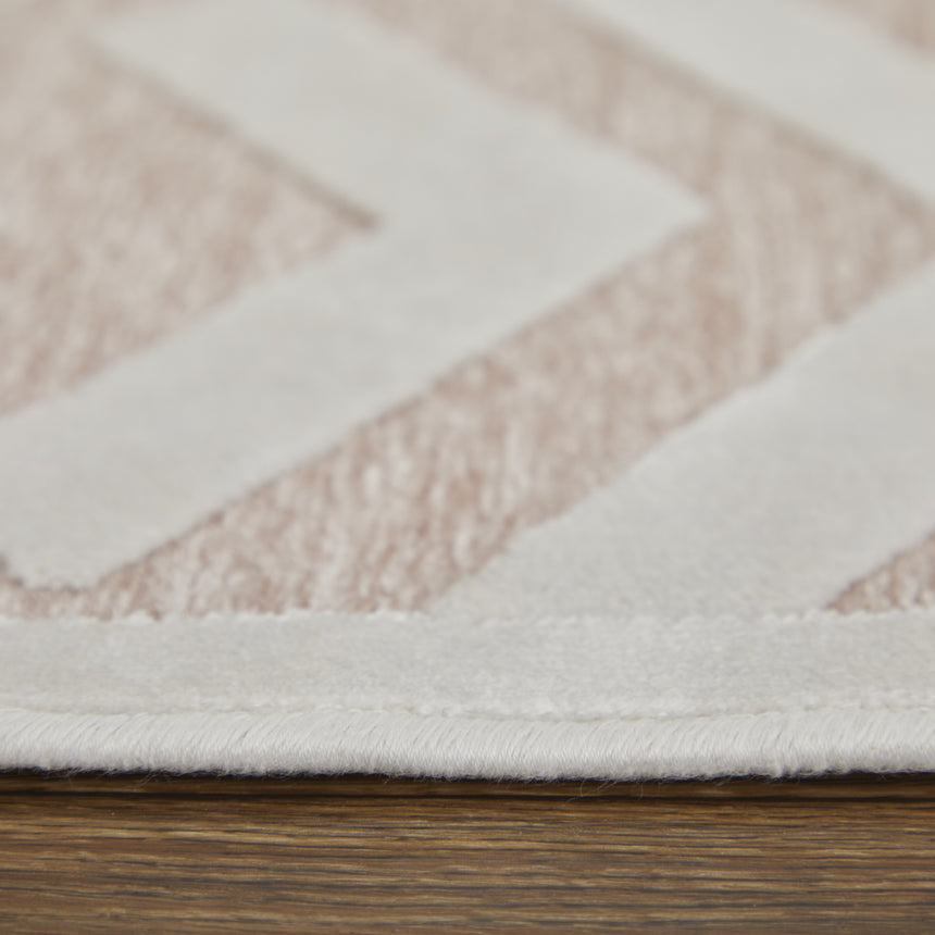 Feizy Saphir Mira Modern Geometric - Pink/White Area Rug - Clearance