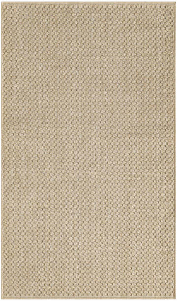 Close-up of the Nourison Tulum Taupe Outdoor Area Rug showing its woven texture and neutral ivory color.