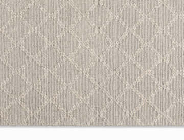 Close-up of the Calvin Klein Tallahassee Taupe rug, showcasing its diamond pattern and wool texture.