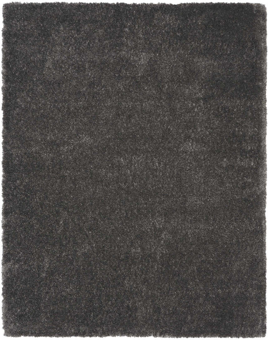 Close-up of the plush texture and gray color of the Nourison Dreamy Shag Indoor Area Rug.