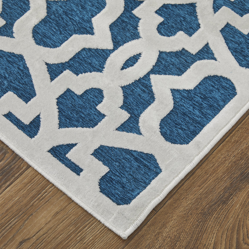 Feizy Saphir Mira Modern Geometric - Blue/Green/White Area Rug - Clearance