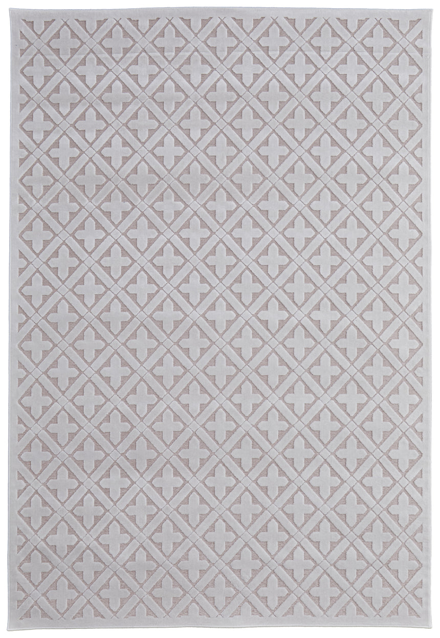 Feizy Saphir Mira Modern Geometric - Pink/White Area Rug - Clearance