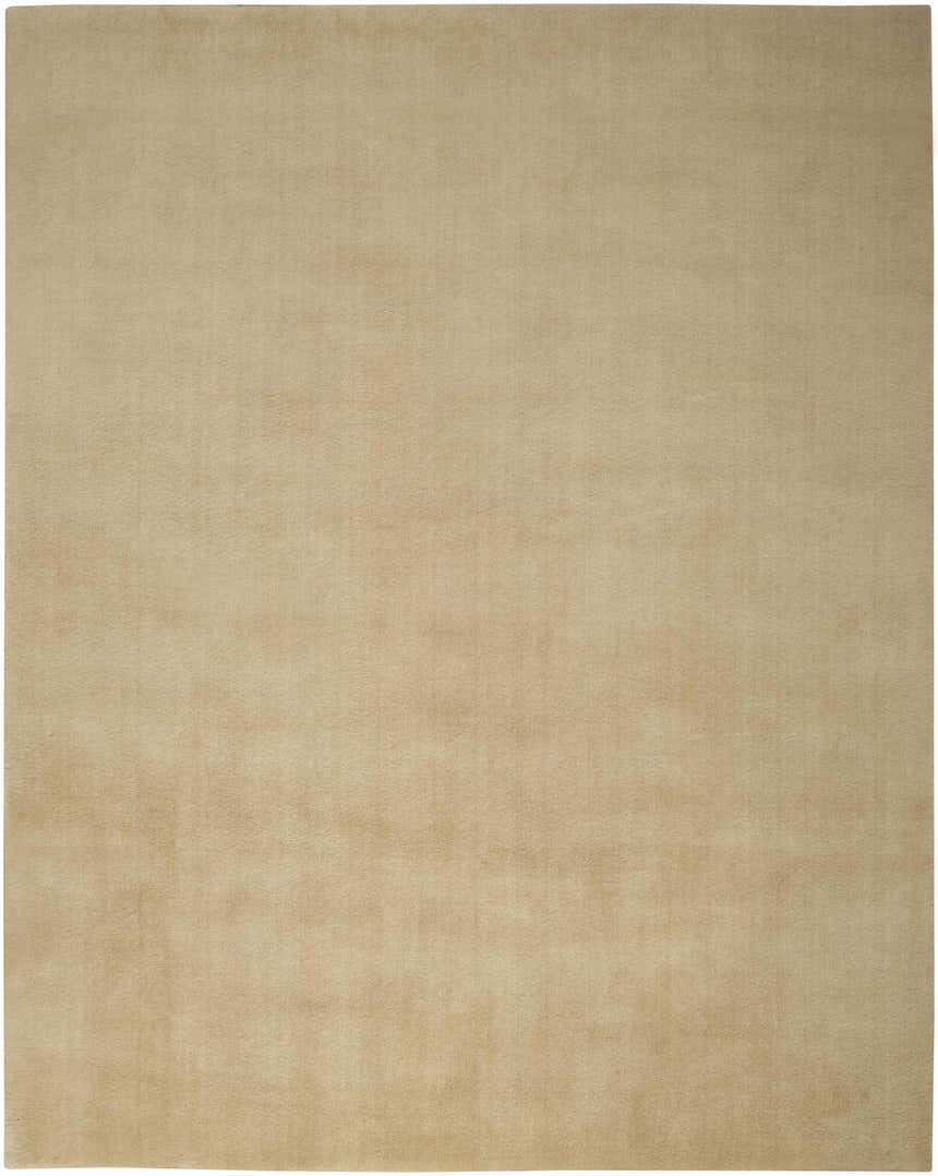 Close-up of the plush texture and camel color of the Nourison Plush Cloud area rug.
