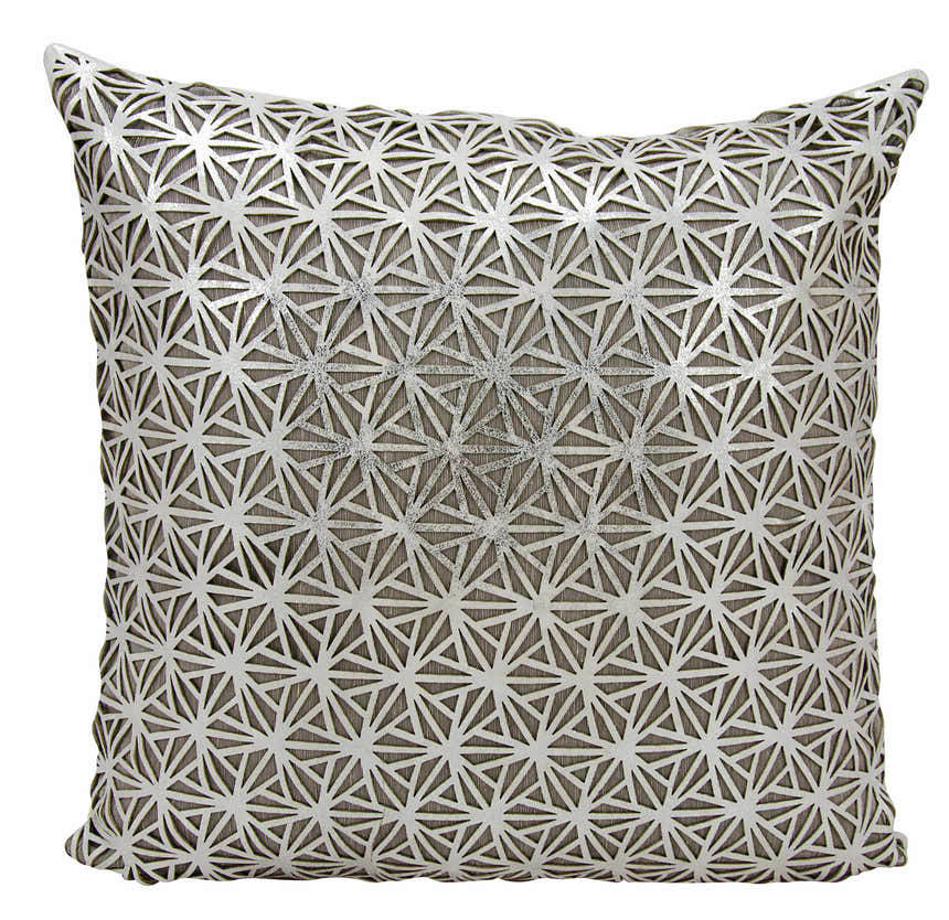 Mina Victory Couture Nat Hide Dragon Claw Silver White Indoor Throw Pillow - Clearance