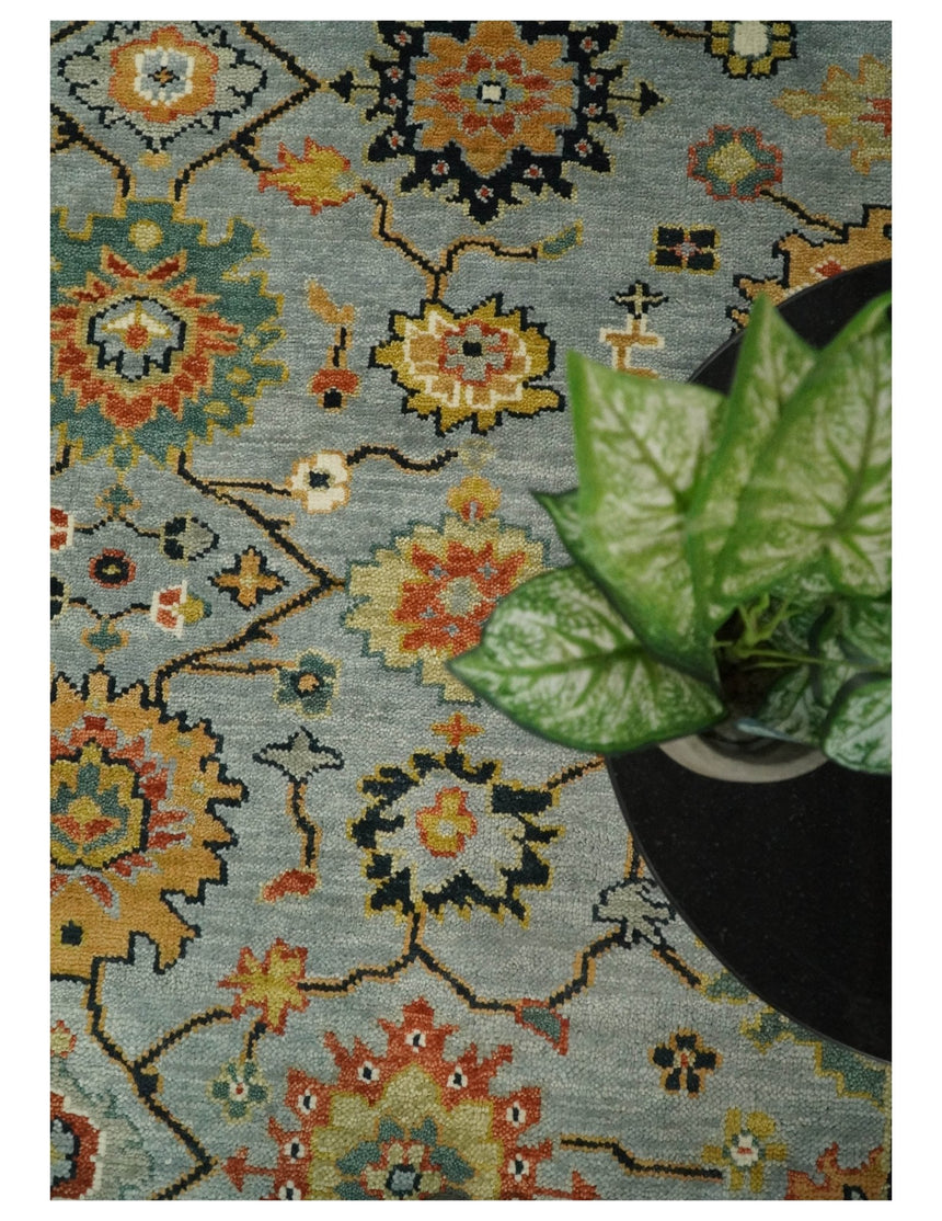 Antique Traditional Gray and Ivory Vintage Style Custom Made wool Area Rug