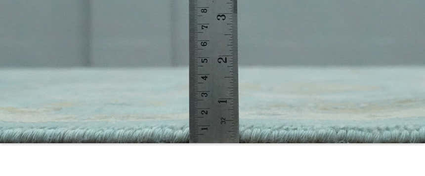 Custom Made Blue, Brown and Ivory Hand knotted Traditional Oushak Wool Rug