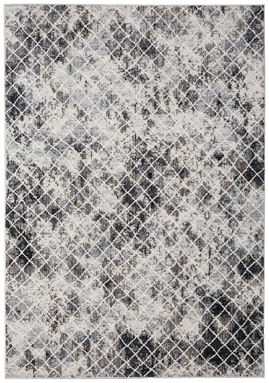 Feizy Kano Transitional Diamond - Ivory/Gray/Taupe Area Rug