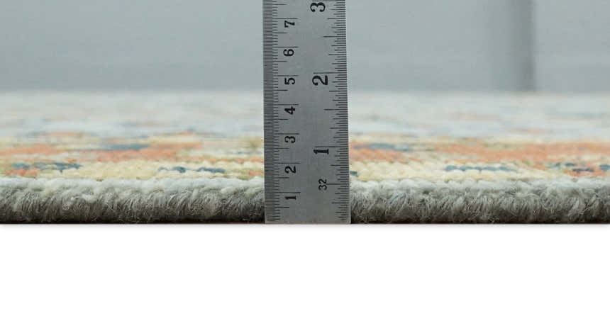 Hand Knotted Rust and Blue Traditional Turkish Vintage Multi Size Wool Rug