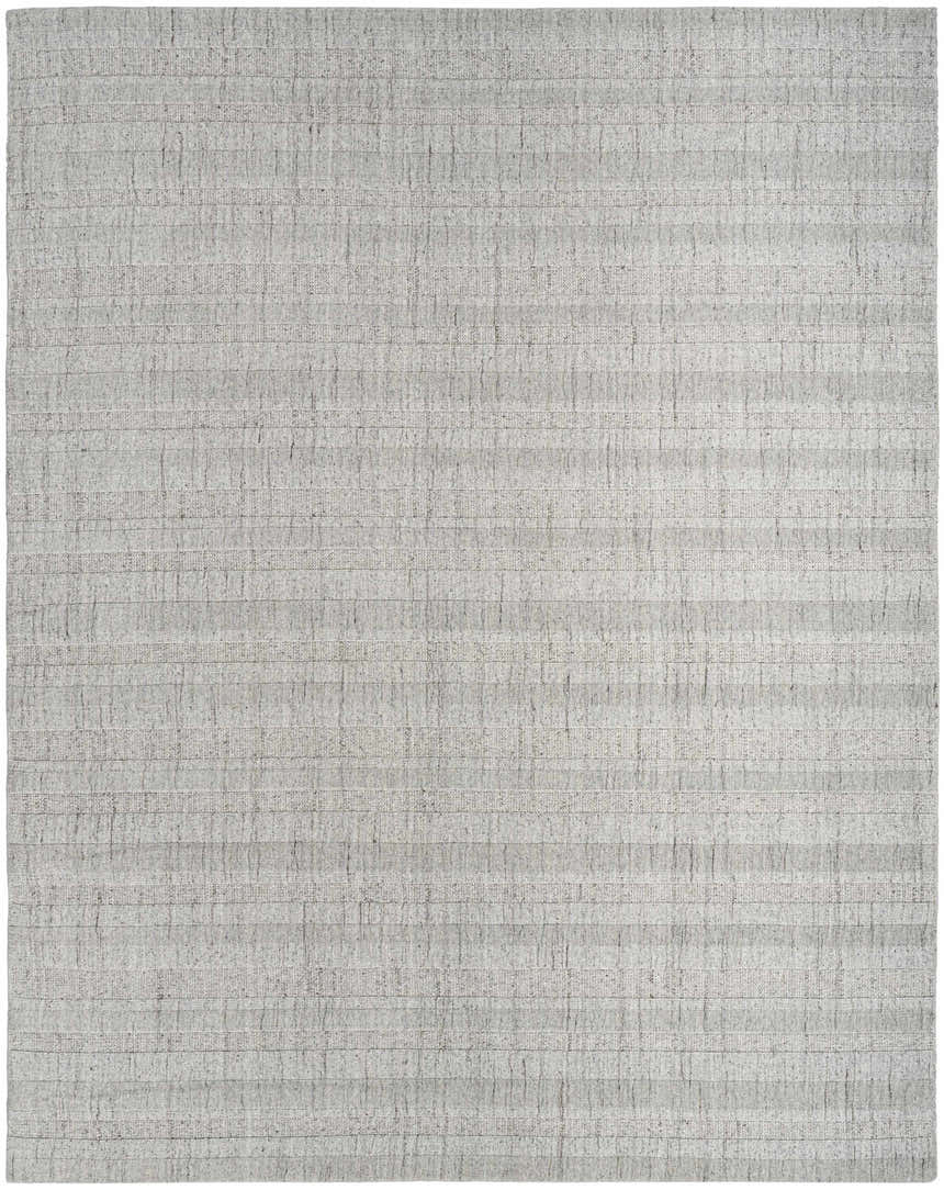 Close-up of the DKNY Pure Multi Weave Grey rug. Contemporary style with a subtle stripe and textured design.