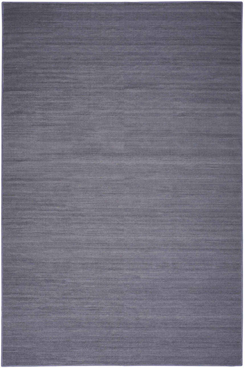 Close-up of Nourison Essentials Navy Modern Indoor Washable Area Rug with subtle horizontal texture.