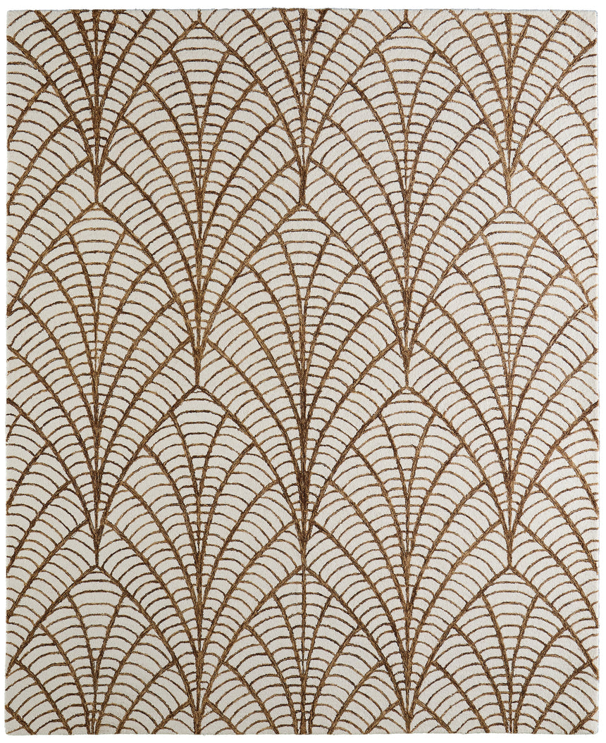Feizy Wallace Modern Ikat - White/Brown Area Rug