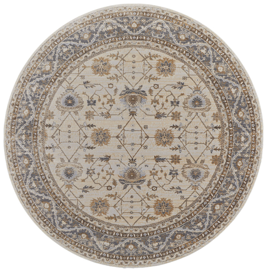 Feizy Celene Traditional Bordered - Tan/Ivory/Gray Area Rug