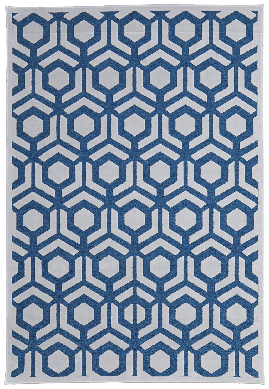 Feizy Saphir Mira Modern Geometric - Blue/Green/White Area Rug - Clearance
