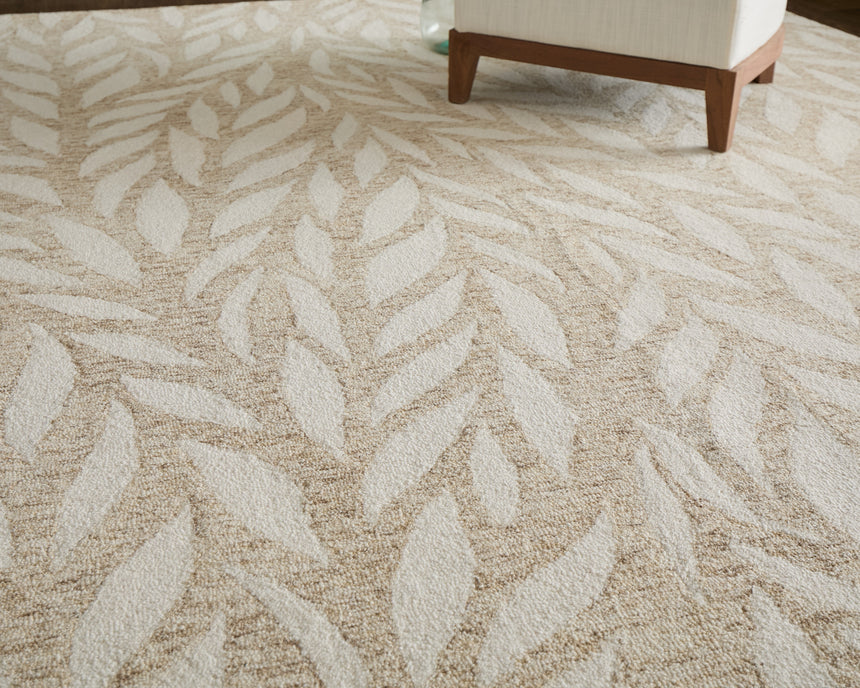 Feizy Wallace Modern Floral & Botanical - Tan/Ivory Area Rug