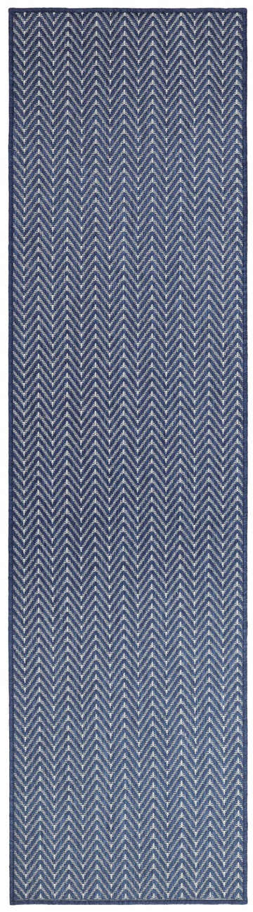 Close-up of the Nourison Horizon Navy Area Rug featuring a modern chevron pattern.