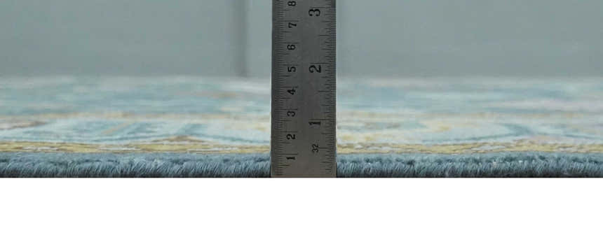 Hand Knotted Blue and Silver Vibrant colorful Oushak Wool Area Rug