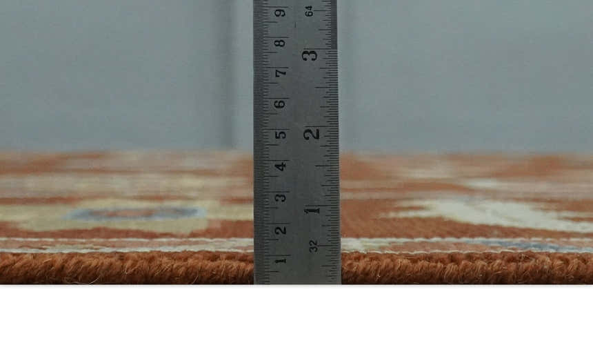 Hand Knotted Rust and Beige Traditional Oushak Multi Size Wool Area Rug