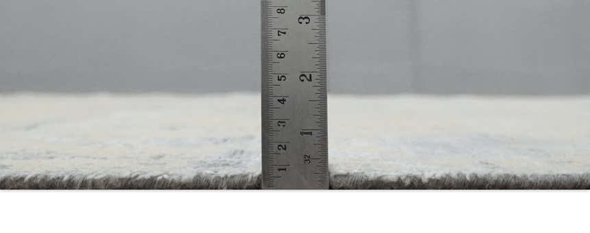 8x10 Beige, Charcoal and Silver Traditional Medallion Hand Knotted Wool and Bamboo Silk Area Rug