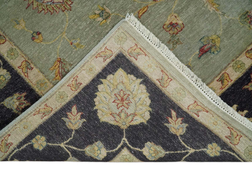 8x10 Fine Hand Knotted Silver and Black Muted Antique Traditional Vintage Persian Wool Rug | AGR45