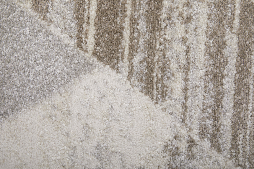 Feizy Vancouver Modern Geometric - Tan/Brown/Ivory Area Rug