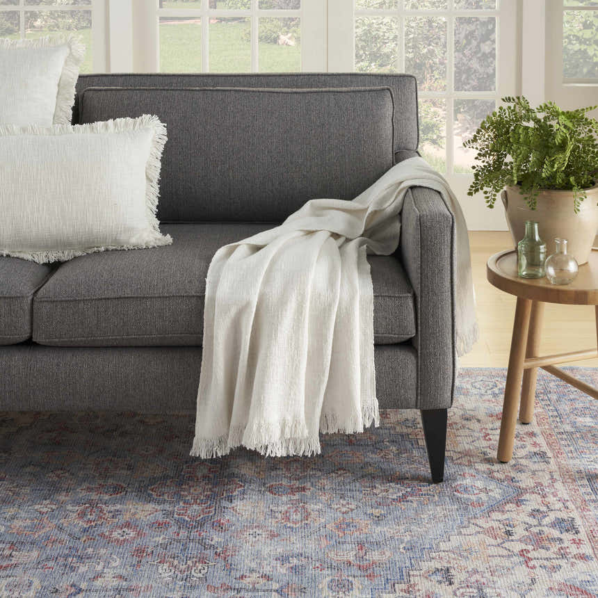 Mina Victory Lifestyle Stone Washed Cotton Ivory Indoor - Clearance