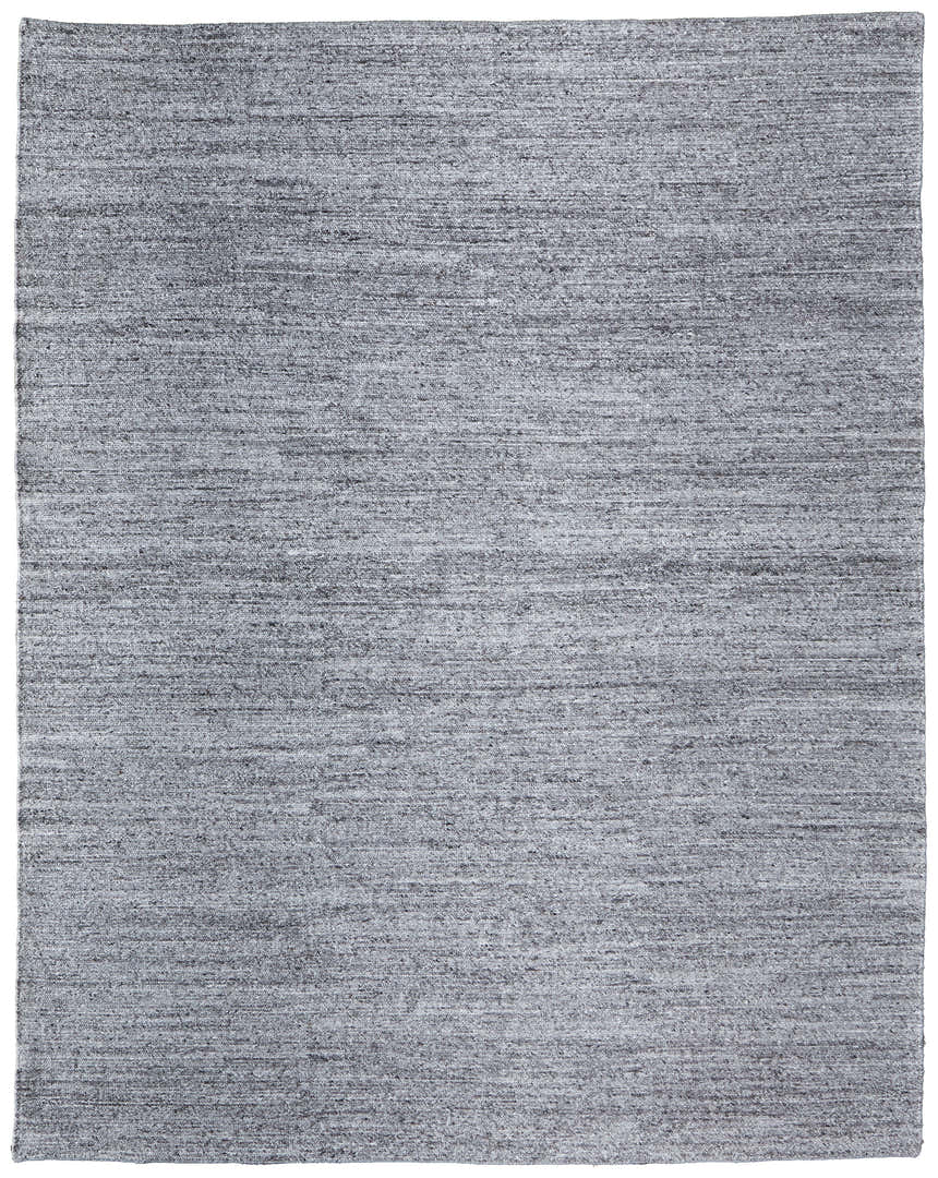 Close-up of the Feizy Finley Area Rug in gray and ivory, showing its hand-knotted texture and solid design. Design-Rectangle-57
