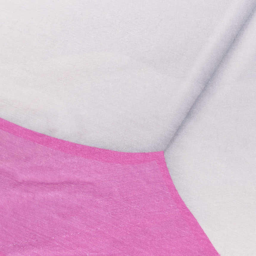 Close-up of the pink and white Nourison Imagination Kids Washable Area Rug texture.