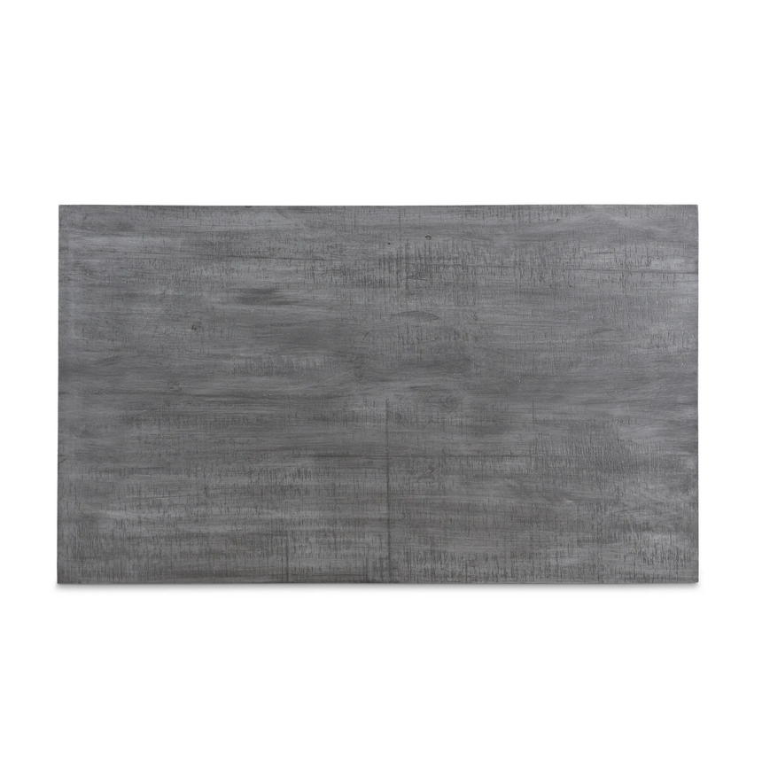 Raven Grey Mango Wood Dining Table With Gold Iron Legs