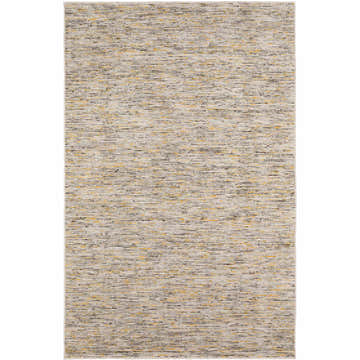 Close-up of the Dalyn Arcata AC1 Wildflower Area Rug, showcasing its chestnut, gold, and taupe horizontal pattern.