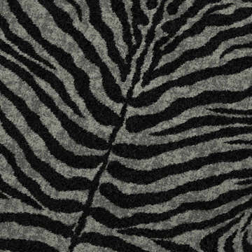 Close-up of Dalyn Akina AK1 Midnight Washable Area Rug with black and taupe zebra stripe pattern.