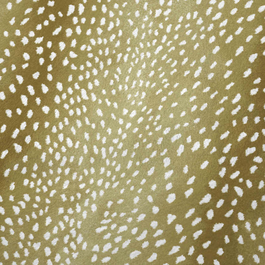 Close-up of Dalyn Machine Akina AK3 Gold Washable Area Rug with a gold and white spotted pattern.