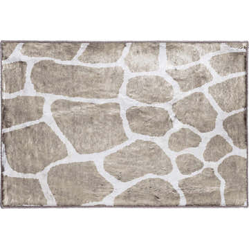 Close-up of Dalyn Machine Akina AK4 Stone Washable Area Rug. Chestnut and ivory organic shapes pattern. Casual style rug.
