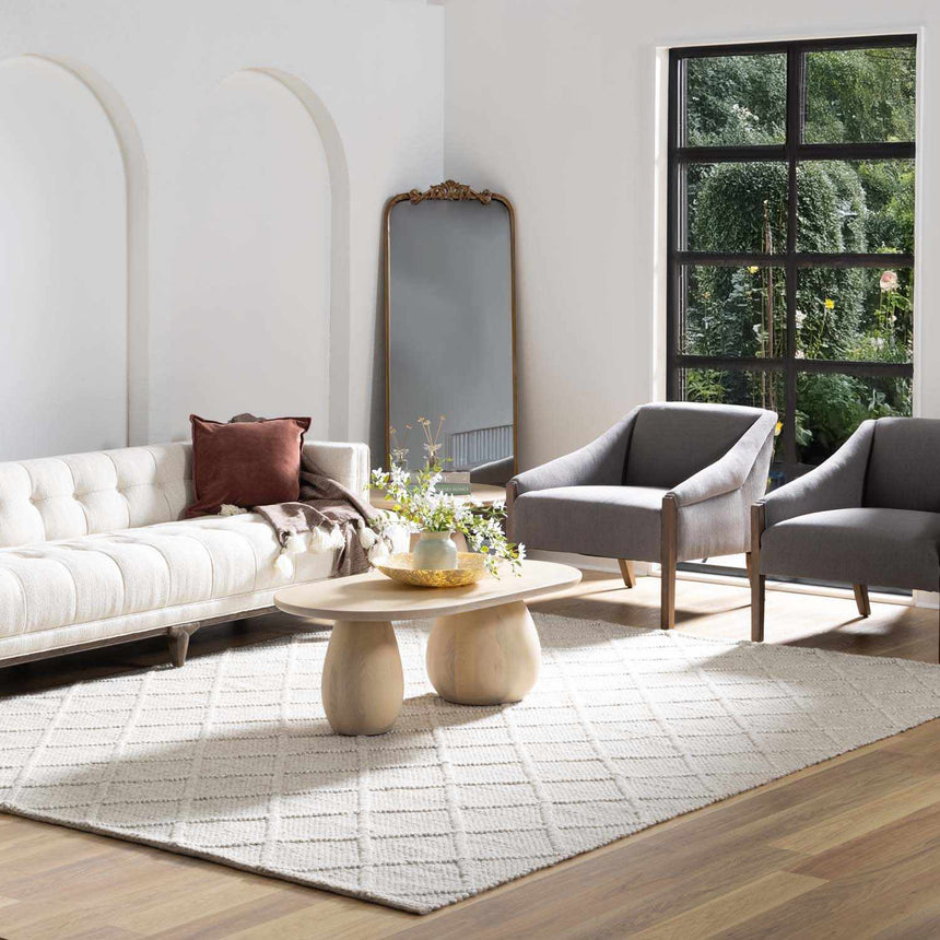 Syosset Beige Trellis Wool&Viscose Area Rug