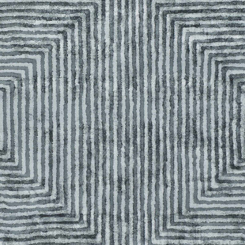 Sample Quartz Patterned Sheen Blue/Green Viscose Rug